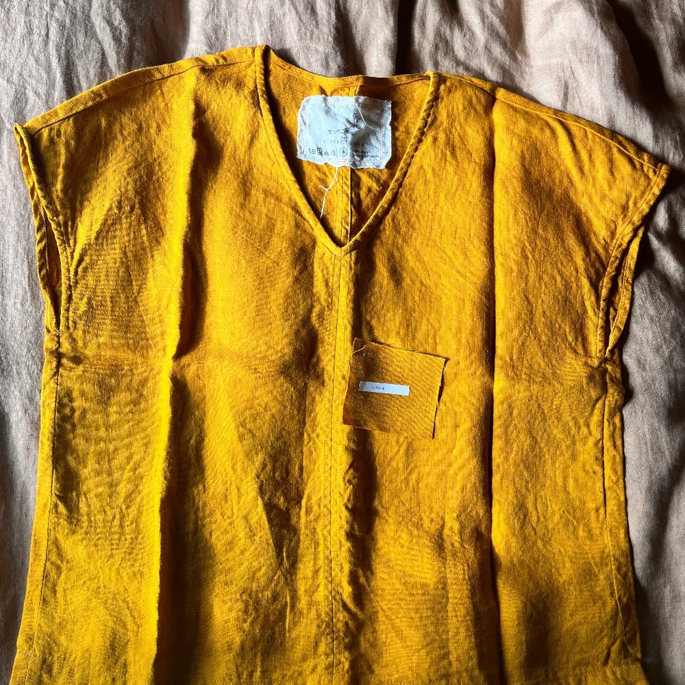 COPY DO NOT BUY - Reserved*** linen  top yellow mustard